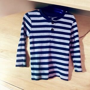 💥Garanimals 4T Blue & Grey Striped Long Sleeve Shirt – Cotton Blend